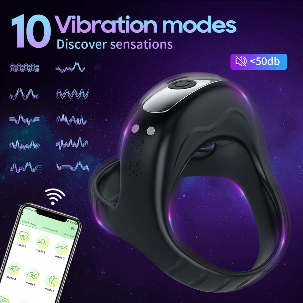 Black vibrating cock ring, photo 4