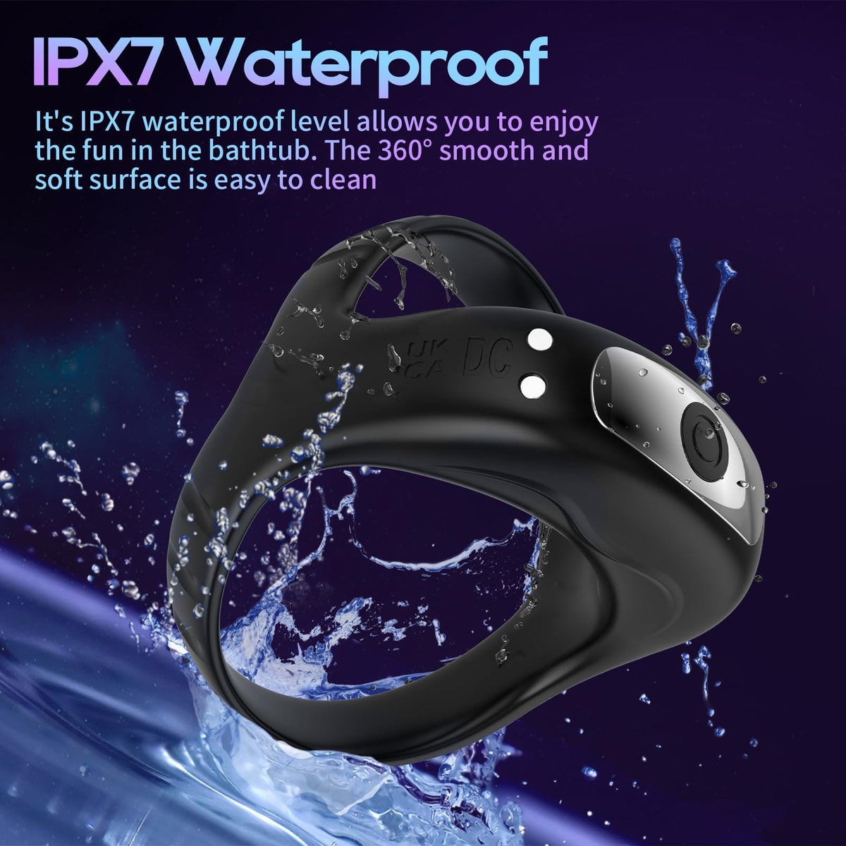 Black vibrating cock ring, photo 9