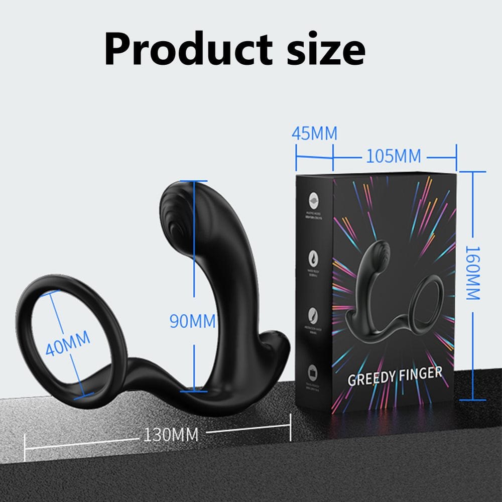 Black vibrating cock ring prostate massager, photo 11