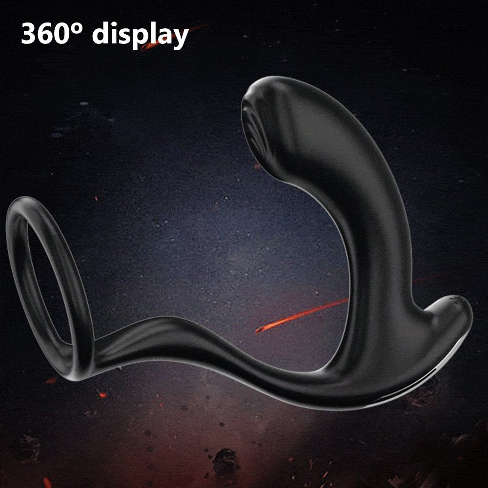 Black vibrating cock ring prostate massager, photo 3