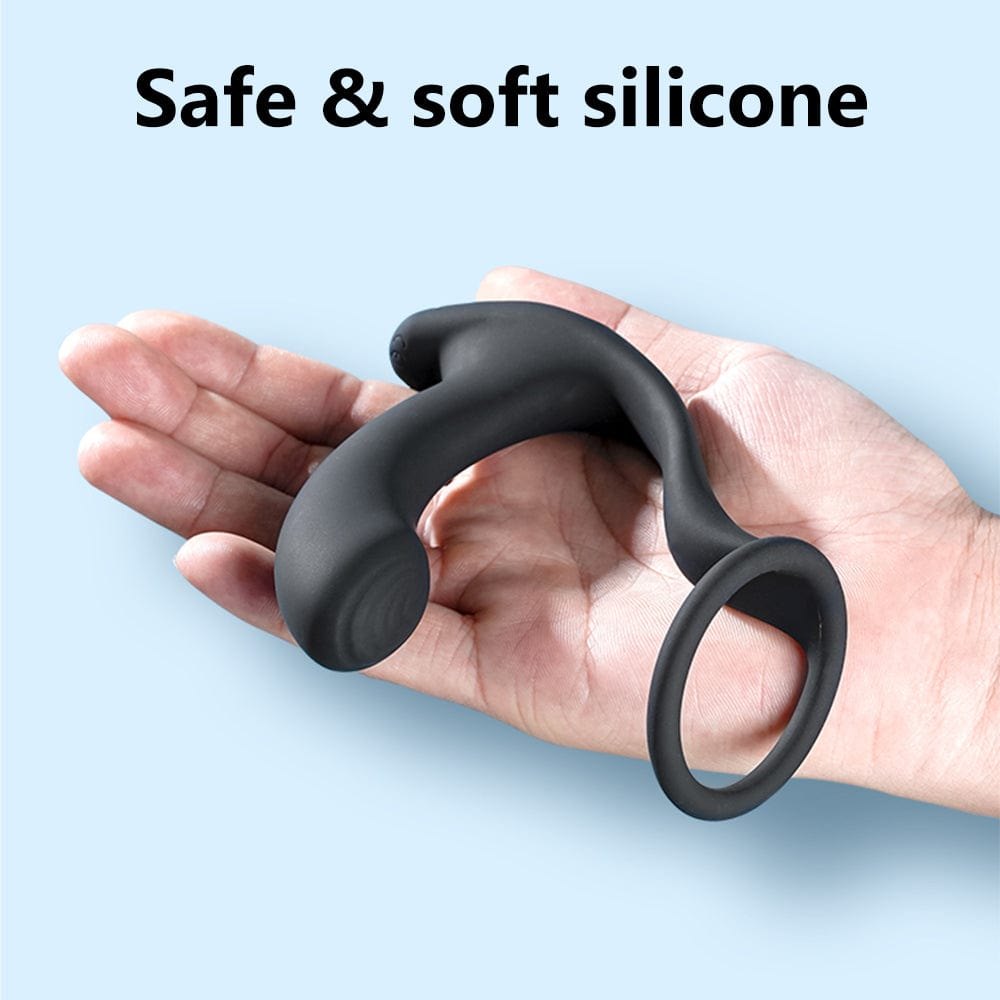 Black vibrating cock ring prostate massager, photo 8