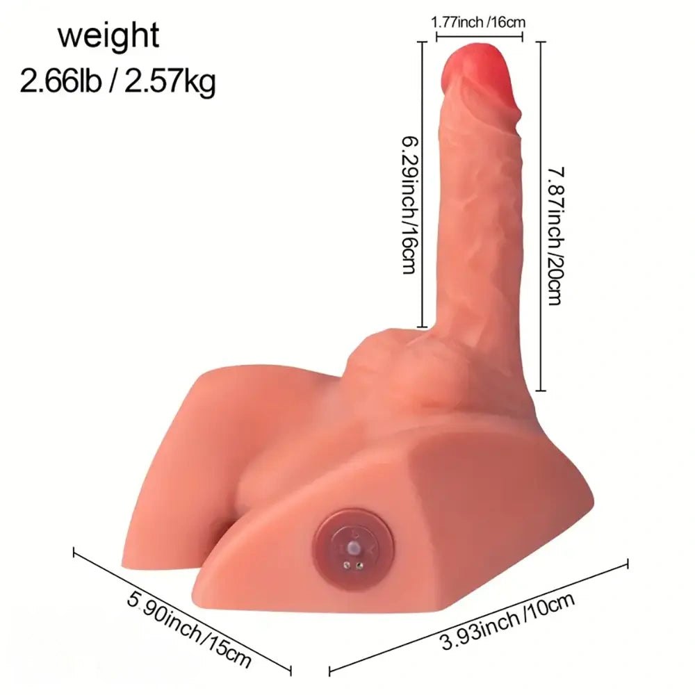 Flesh tone torso base vibrating dildo, photo 3