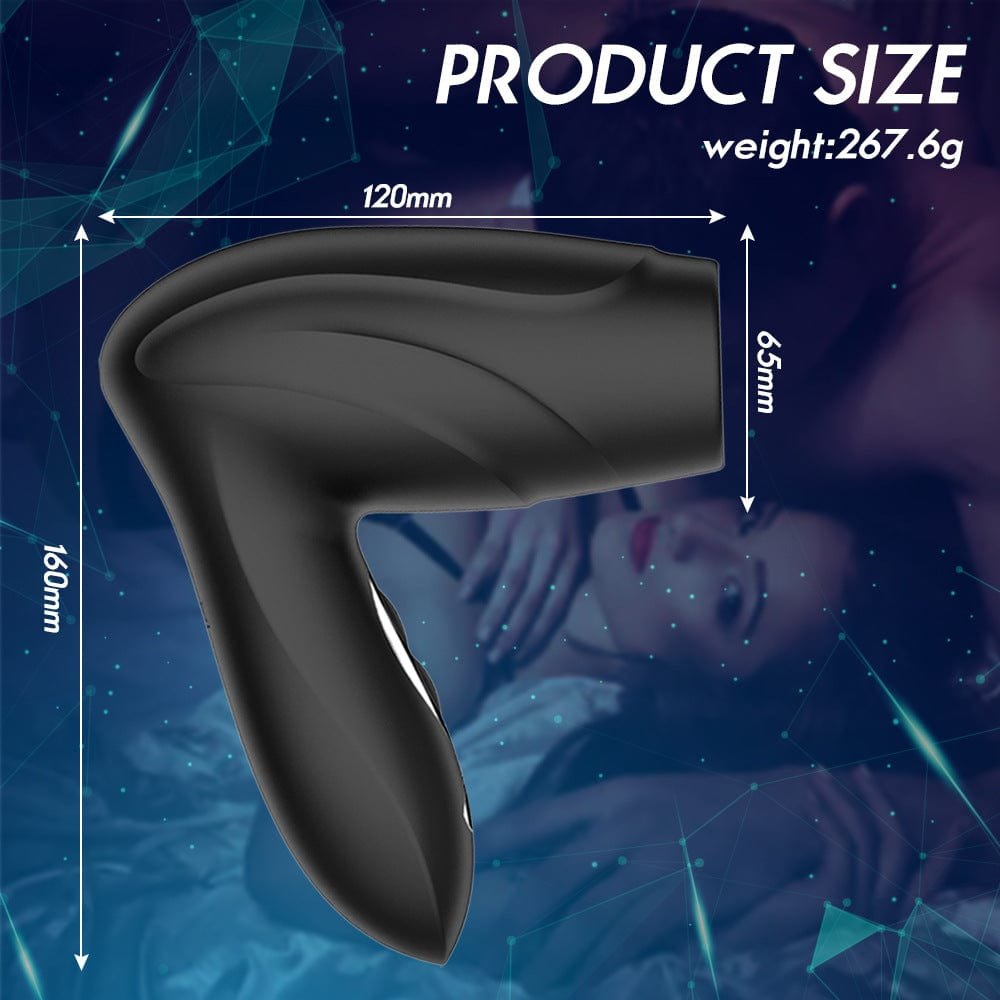 Black vibrating grip male masturbator, photo 4