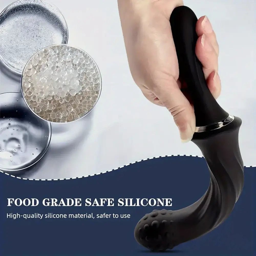 Vibrating silicone dildo with handle, photo 4