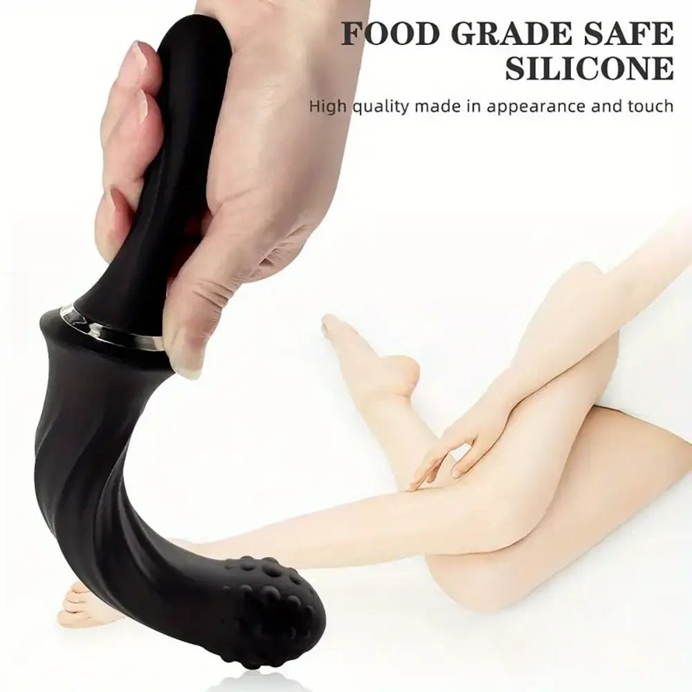 Vibrating silicone dildo with handle, photo 6