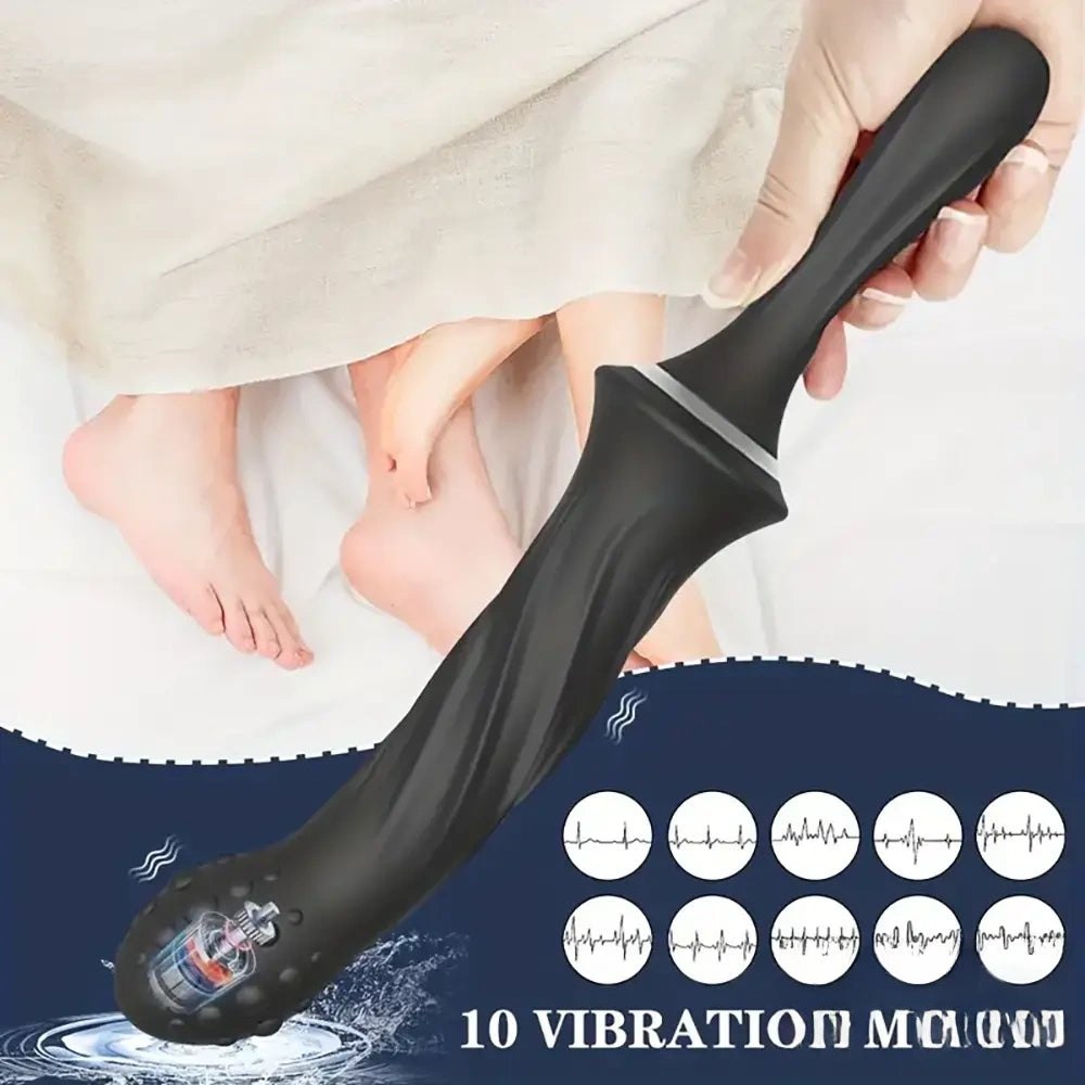 Vibrating silicone dildo with handle, photo 8