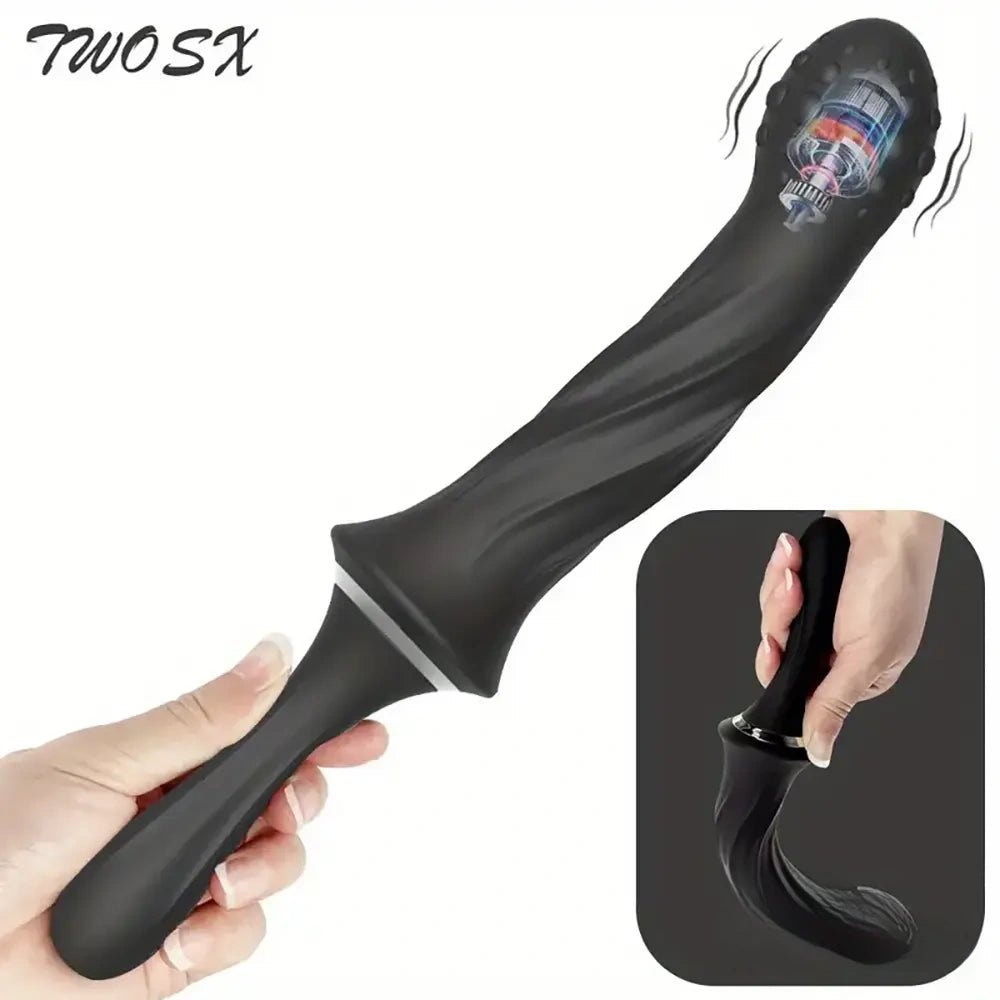 Vibrating silicone dildo with handle, photo 9