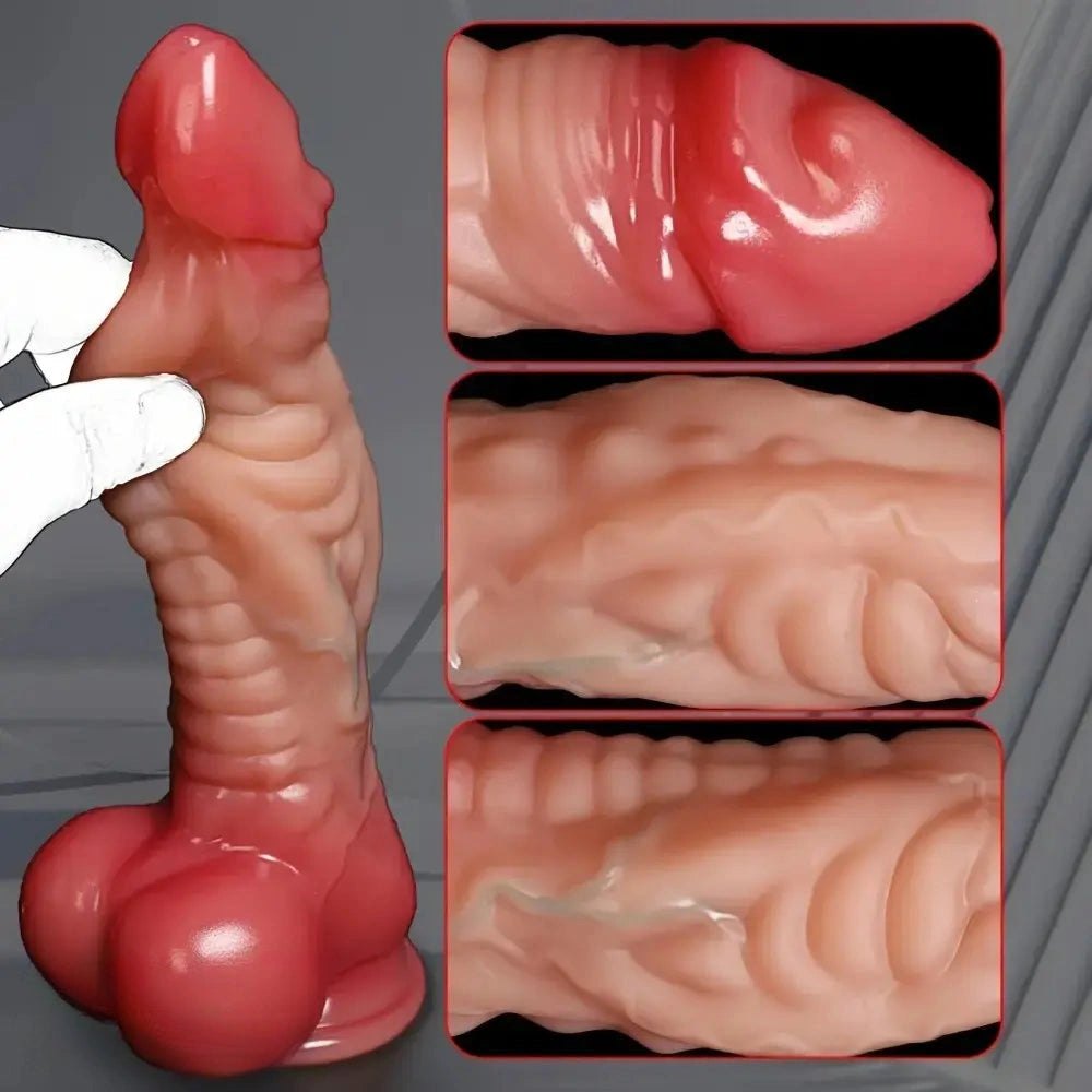 Vibrating heated silicone dragon dildo, photo 5