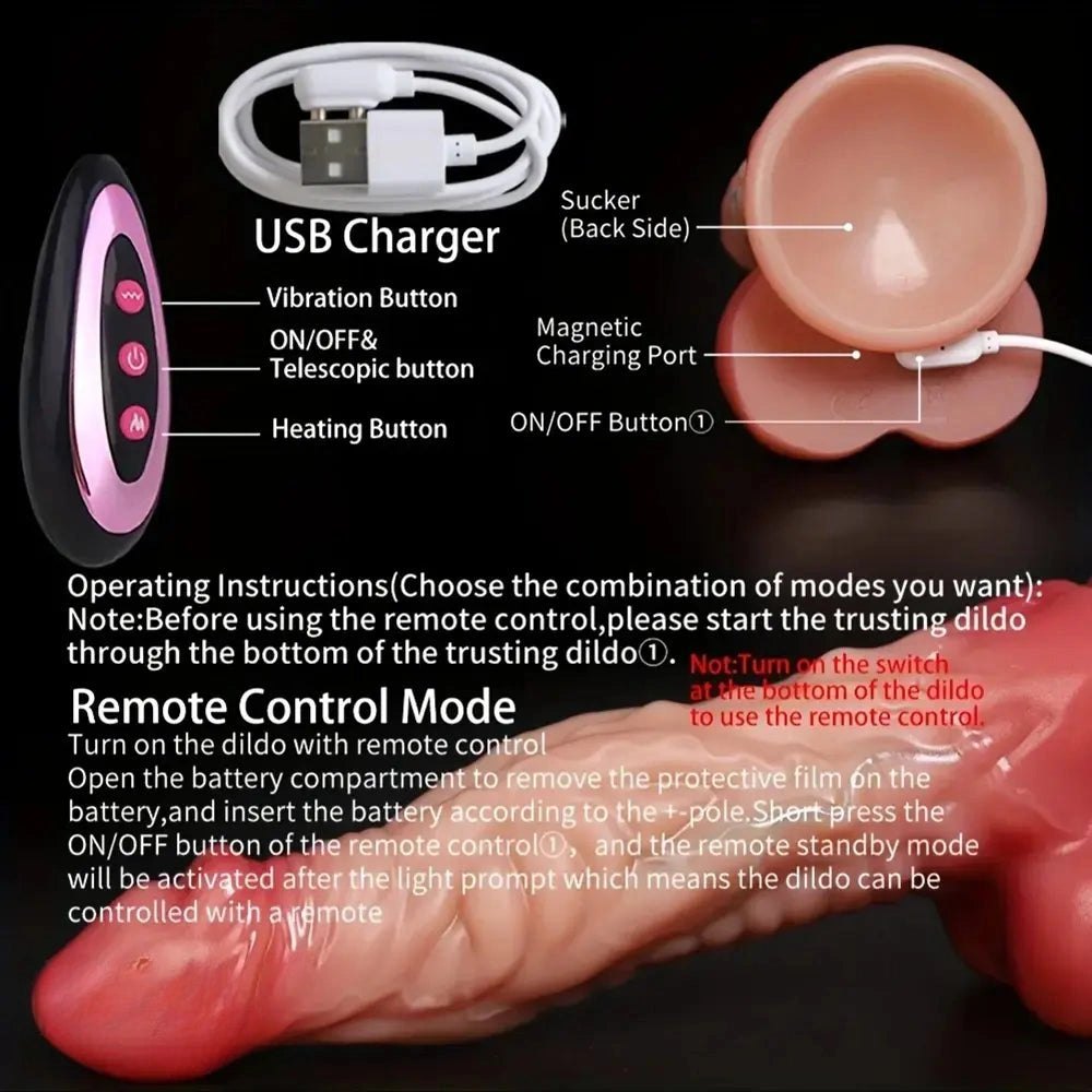 Vibrating heated silicone dragon dildo, photo 6