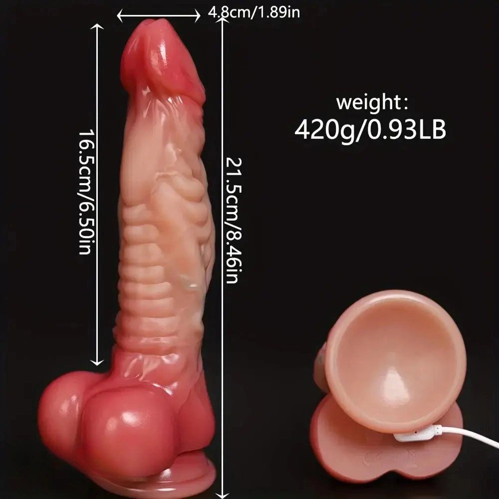 Vibrating heated silicone dragon dildo, photo 7