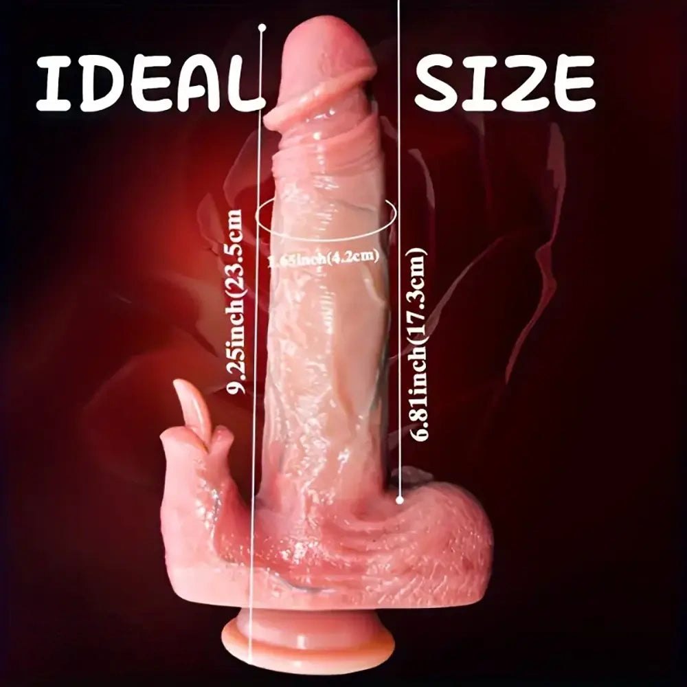 Flesh tone vibrating silicone dildo with remote control, photo 3