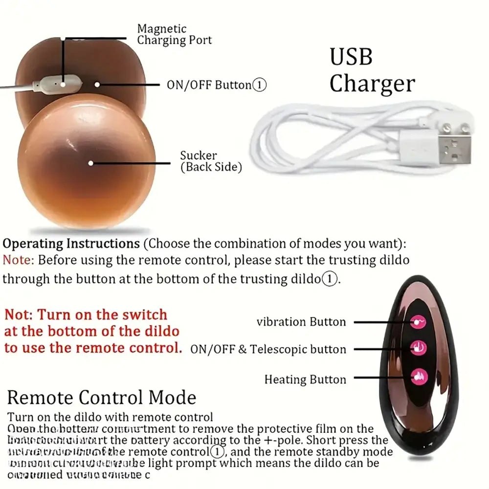 Flesh tone vibrating silicone dildo with remote control, photo 4