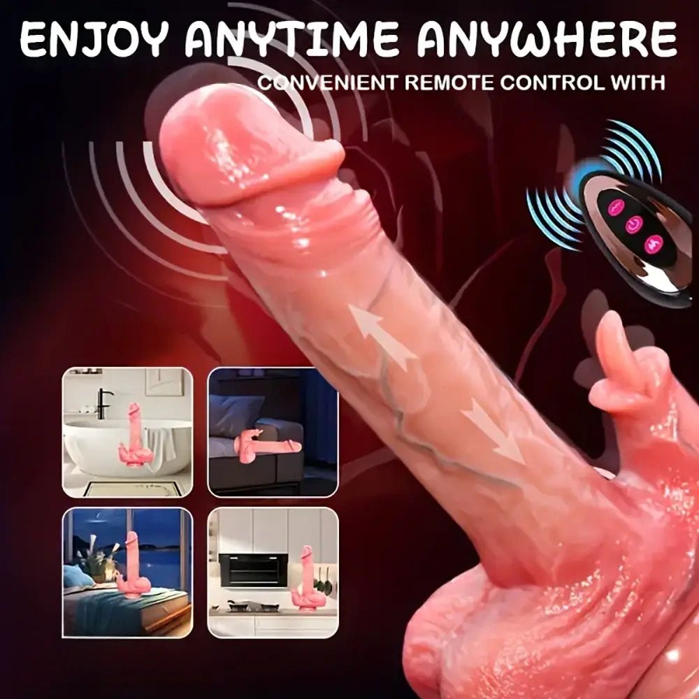 Flesh tone vibrating silicone dildo with remote control, photo 6