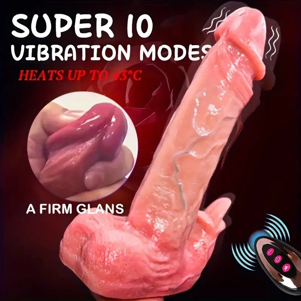 Flesh tone vibrating silicone dildo with remote control, photo 7
