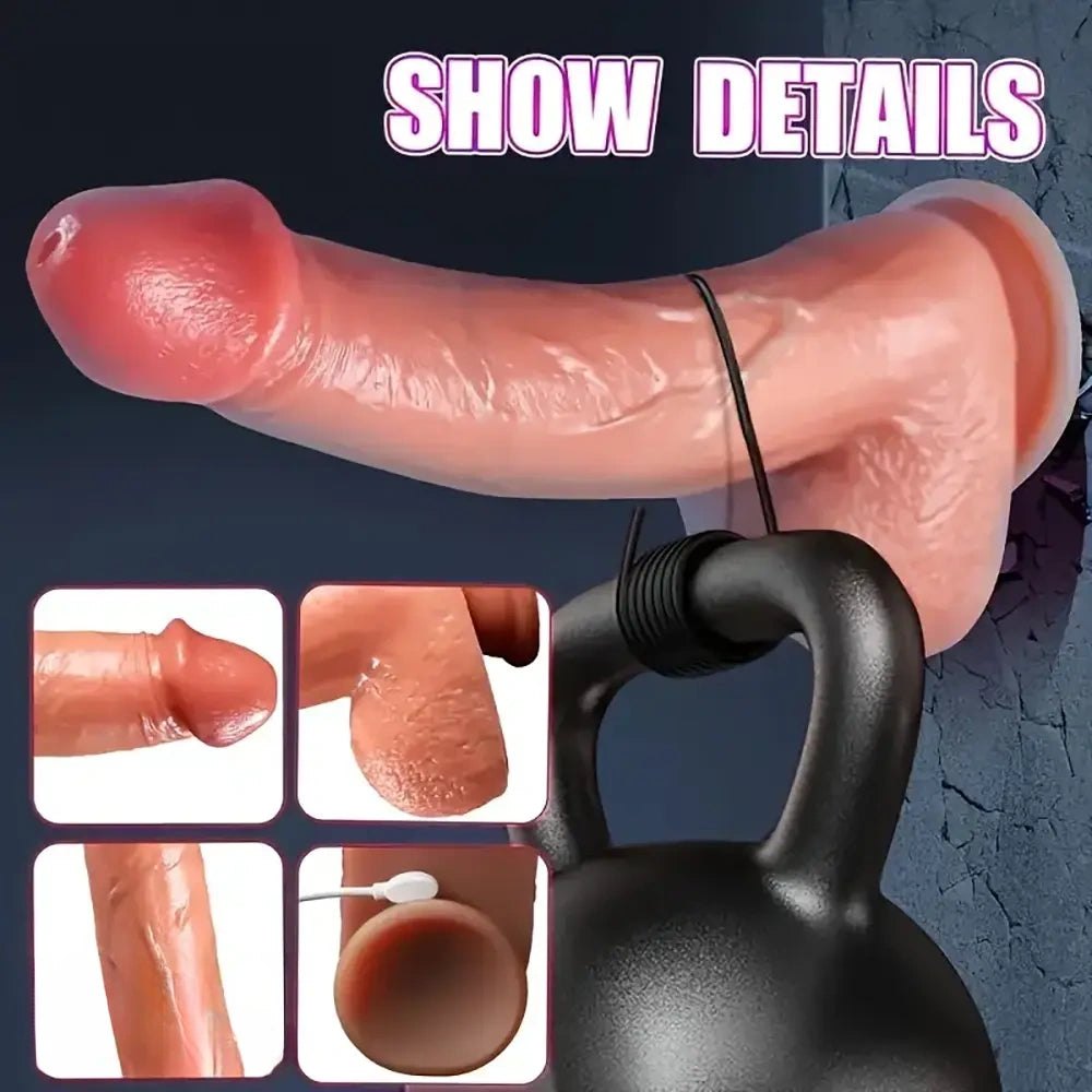 Flesh tone vibrating silicone dildo with remote control, photo 9