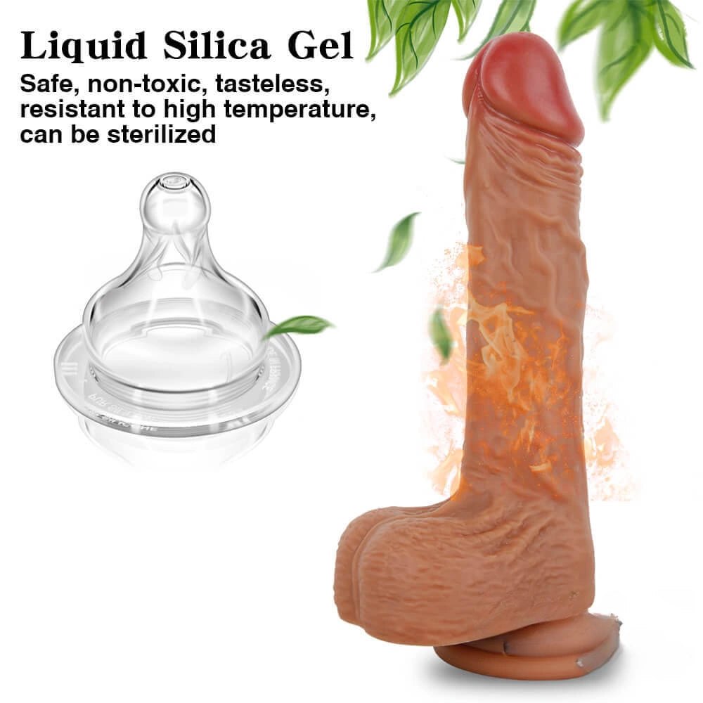 Brown vibrating heating dildo, photo 10