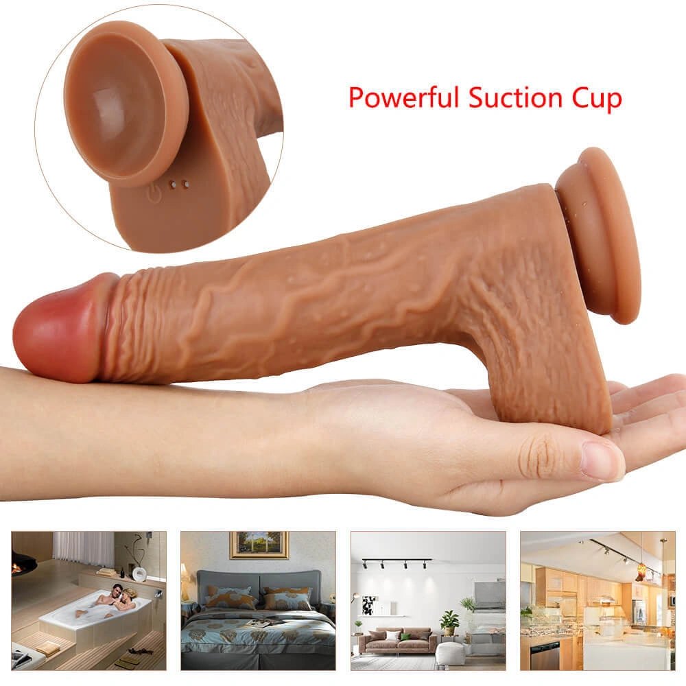 Brown vibrating heating dildo, photo 6