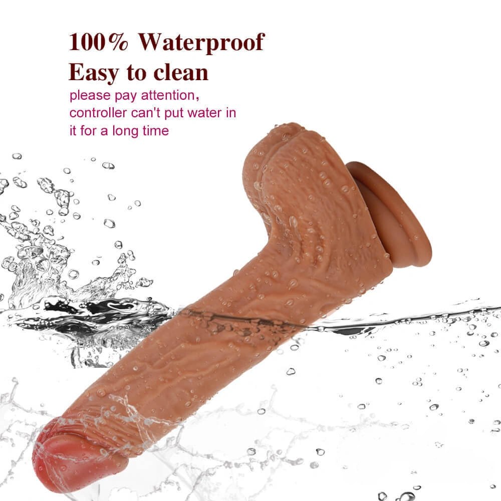 Brown vibrating heating dildo, photo 7