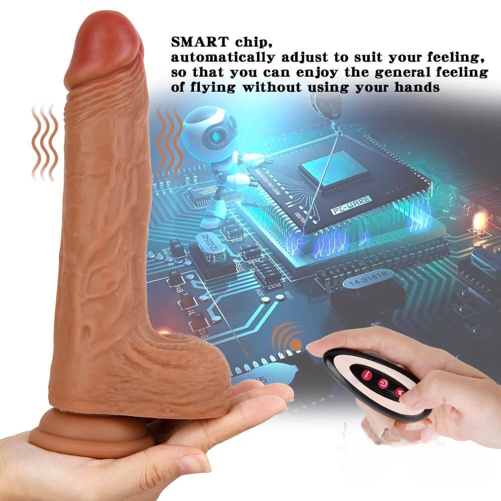 Brown vibrating heating dildo, photo 8