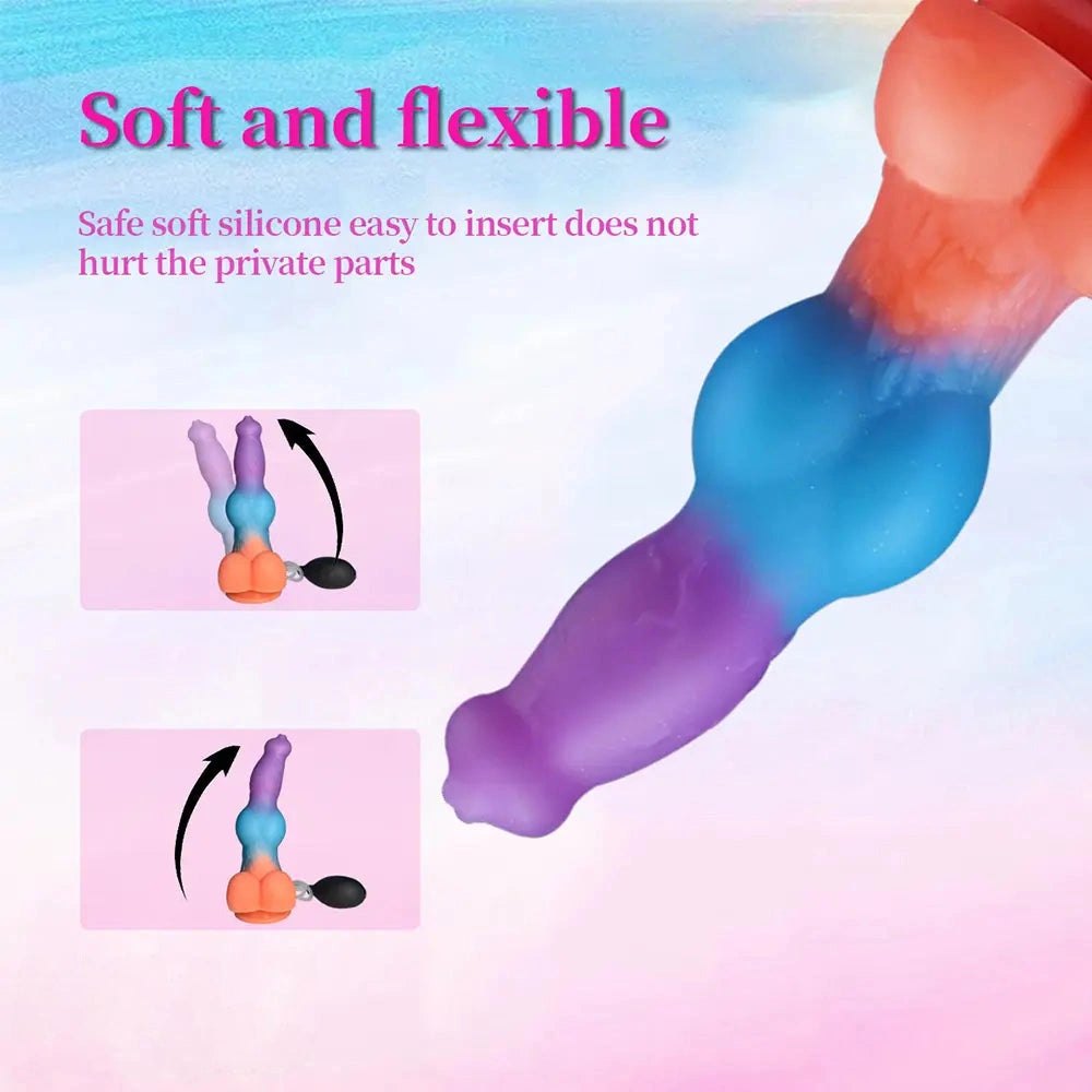 Mixed gradient vibrating knot dildo, photo 12