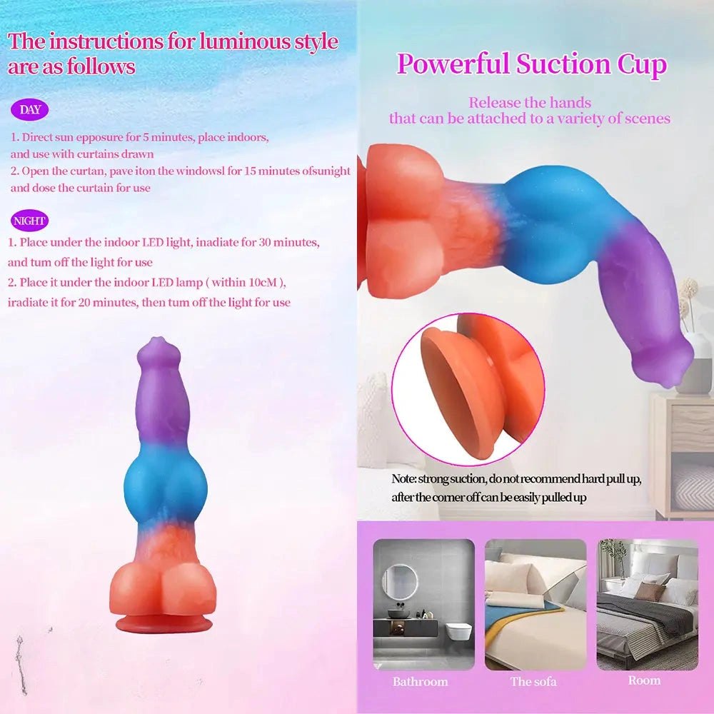 Mixed gradient vibrating knot dildo, photo 4