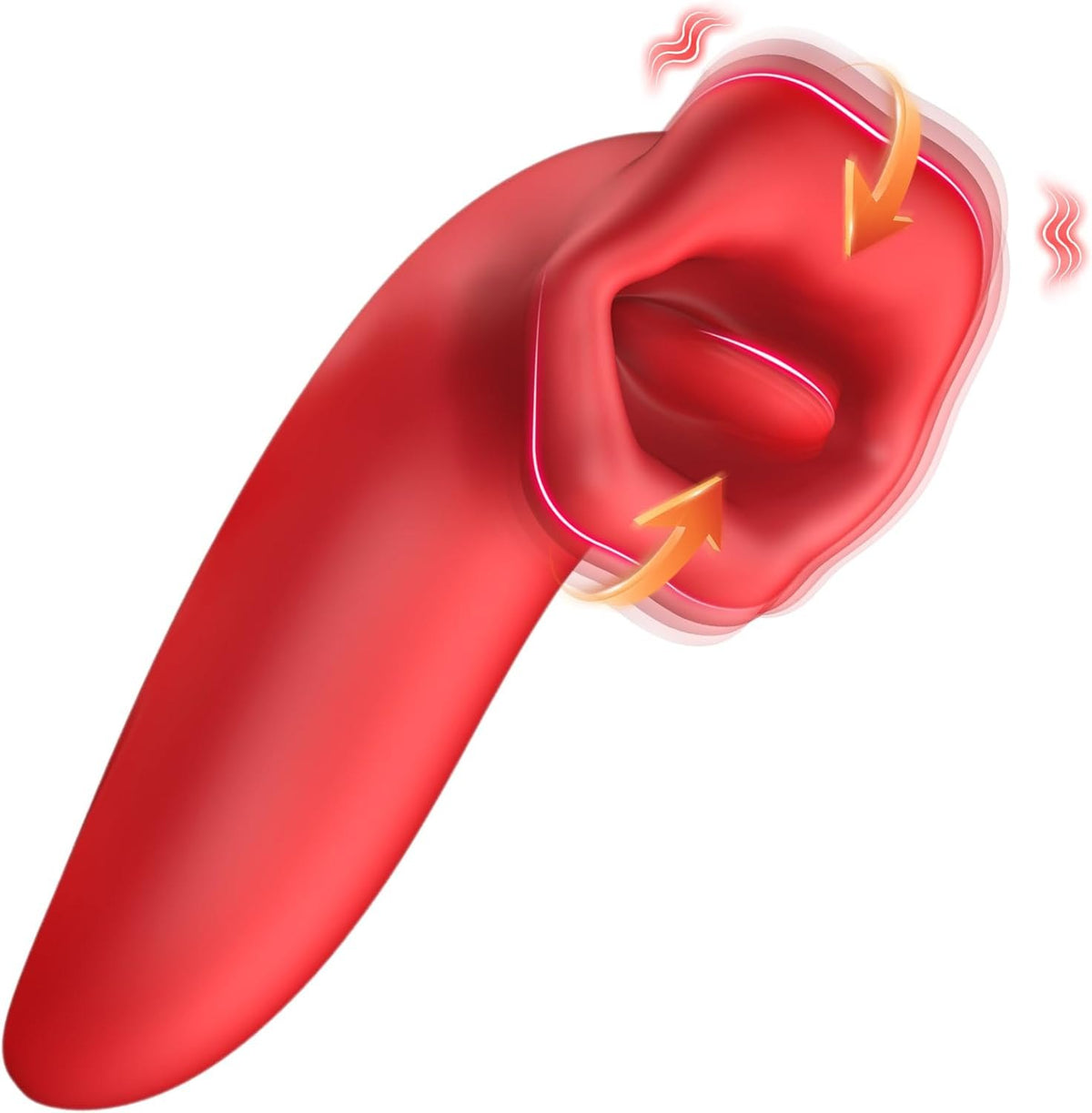 Red silicone rose clitoral stimulator, photo 1