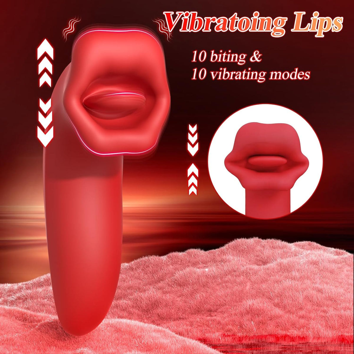 Red silicone rose clitoral stimulator, photo 2