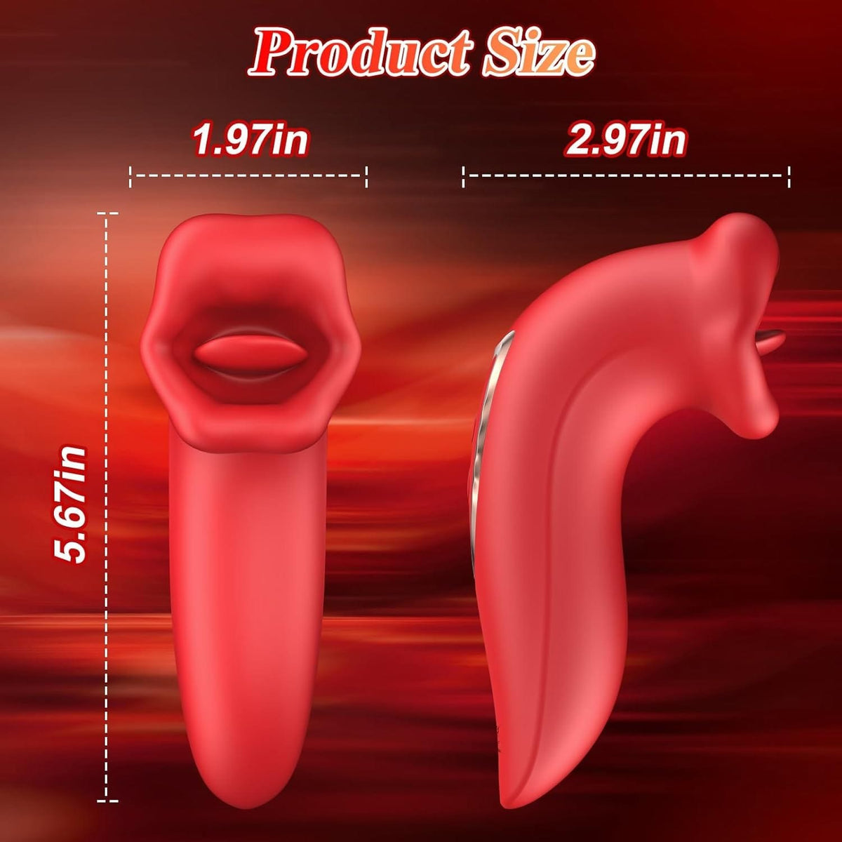 Red silicone rose clitoral stimulator, photo 7