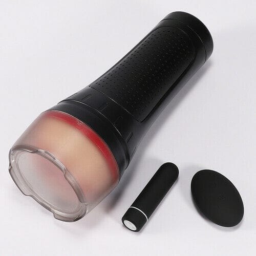 Black textured male masturbator cup, photo 3