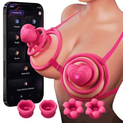 Wearable vibrating nipple clamp bra harness, photo 1