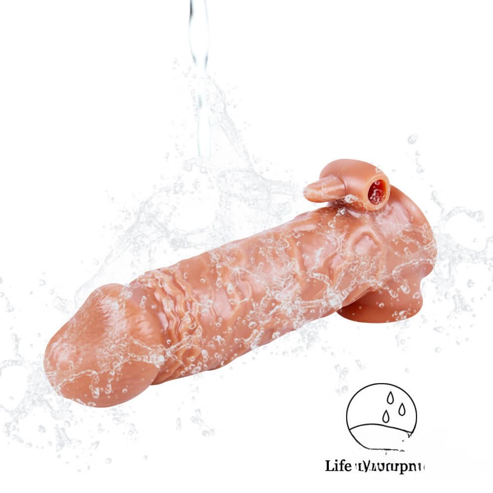 Flesh tone TPE vibrating penis sleeve, photo 16