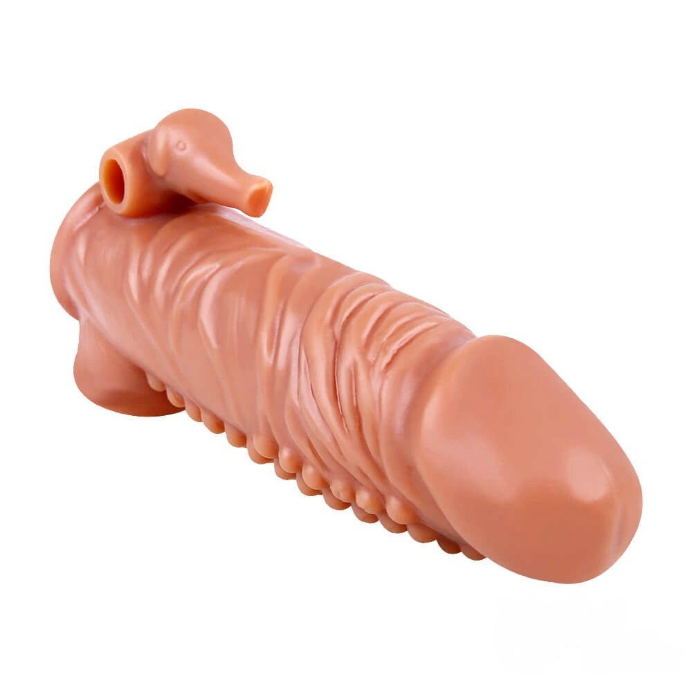 Flesh tone TPE vibrating penis sleeve, photo 18