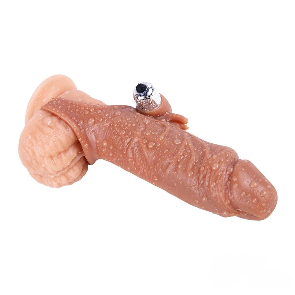 Flesh tone TPE vibrating penis sleeve, photo 2