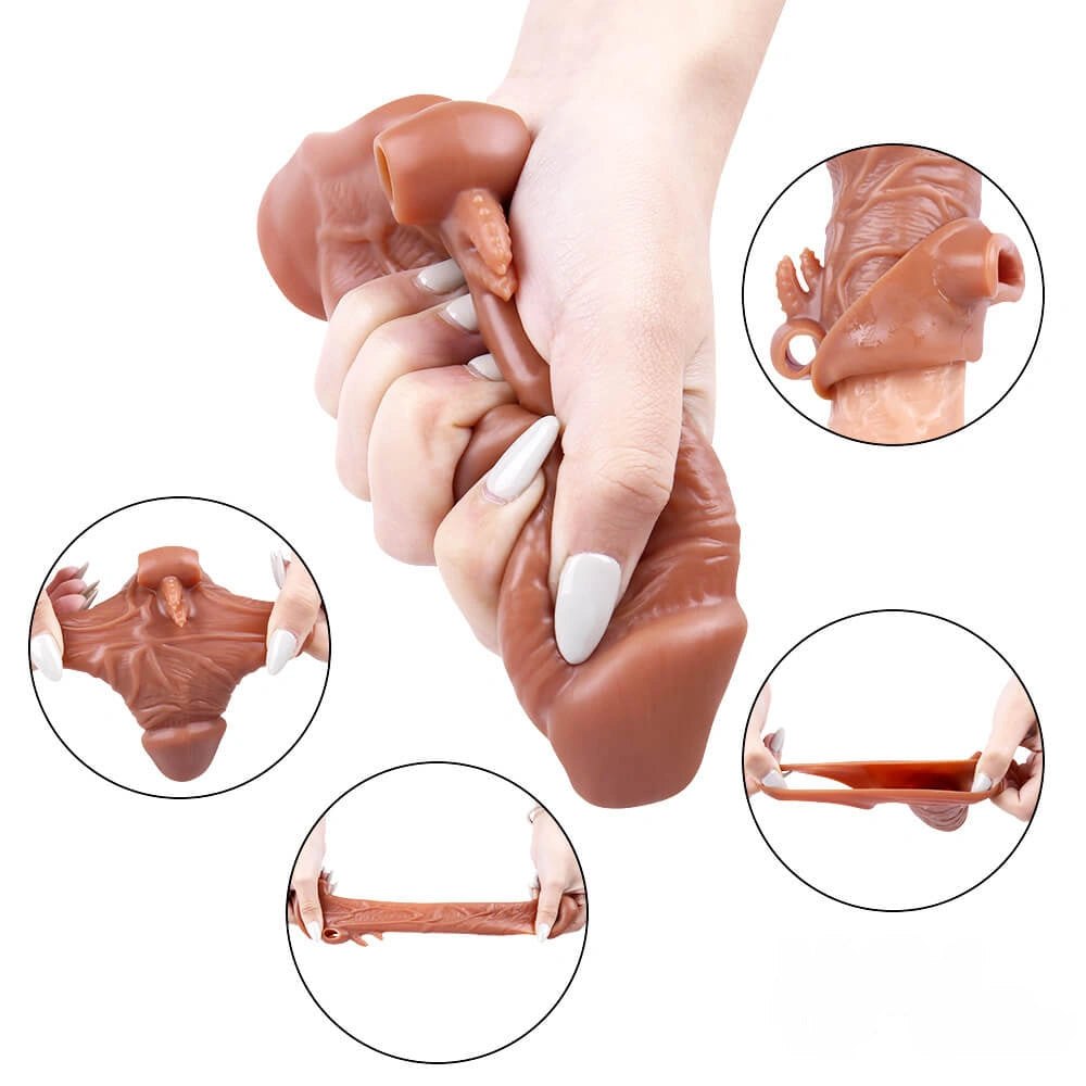 Flesh tone TPE vibrating penis sleeve, photo 5