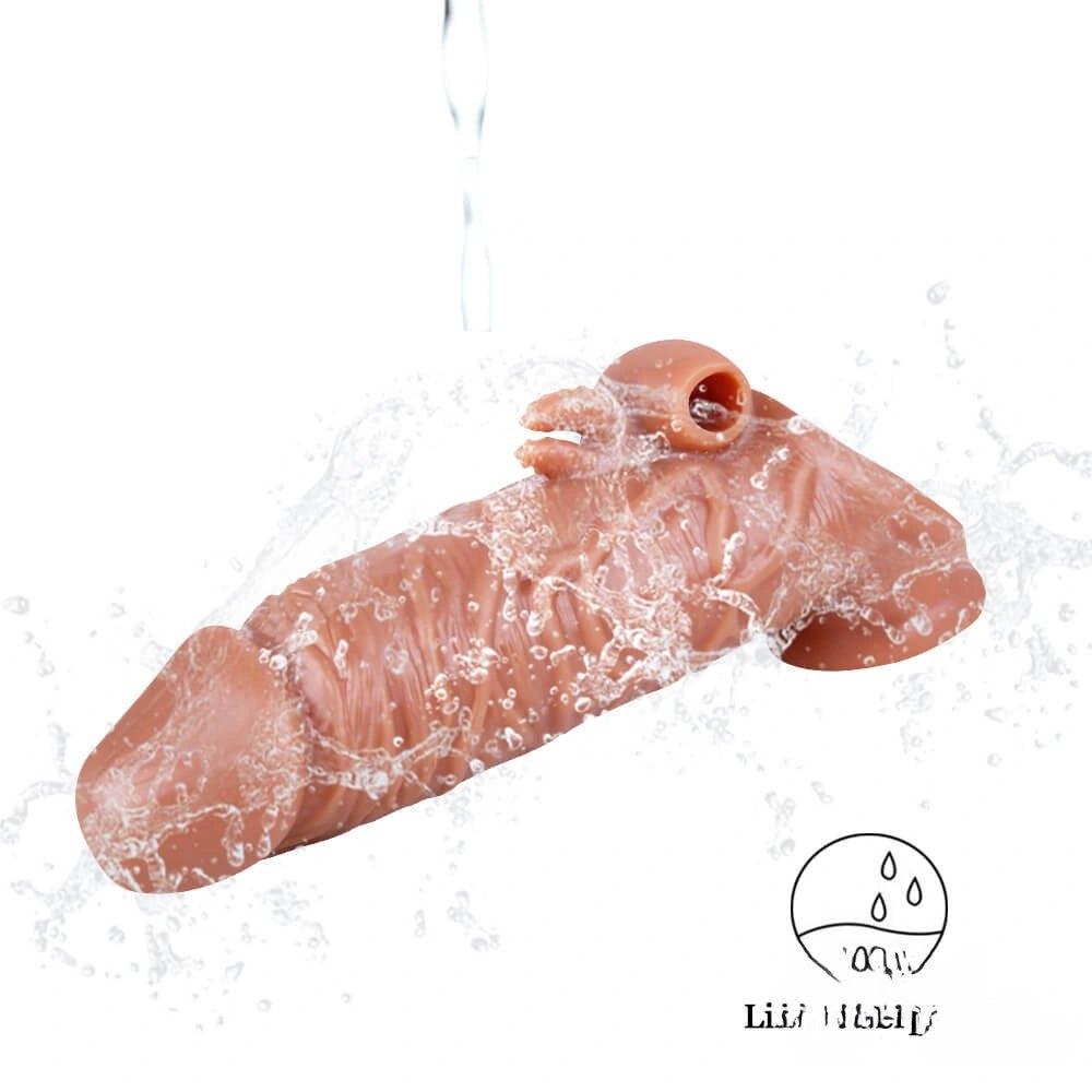 Flesh tone TPE vibrating penis sleeve, photo 8