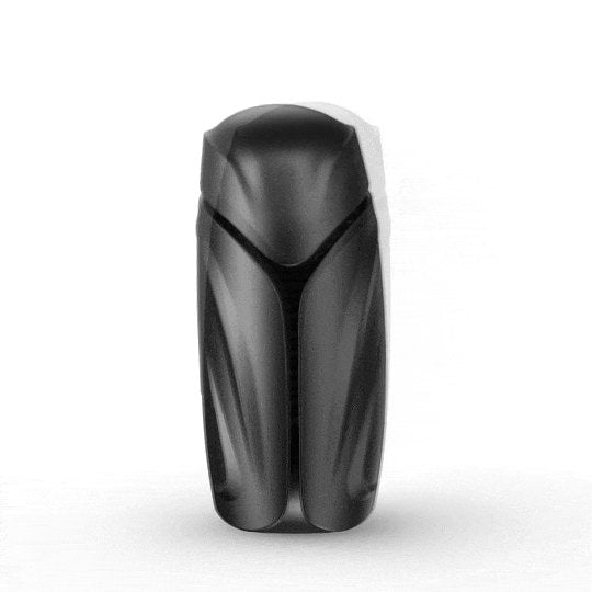Black Warrior vibrating penis sleeve ring with flip masturbator design
