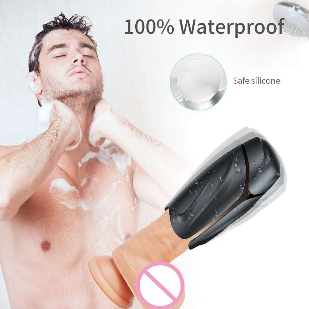 Vibrating penis sleeve ring with flip masturbator design, photo 4