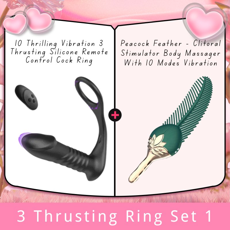 3 Thrusting Ring Set 1 silicone prostate massager cock ring