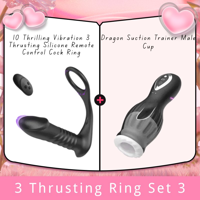 3 Thrusting Ring Set 3 silicone prostate massager cock ring