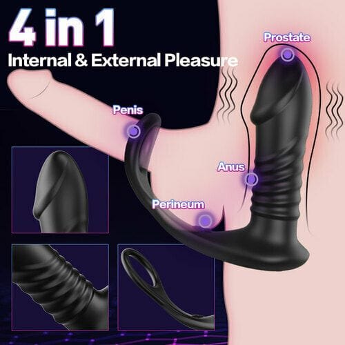 Silicone prostate massager cock ring, photo 2