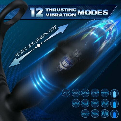 Silicone prostate massager with cock ring, photo 2