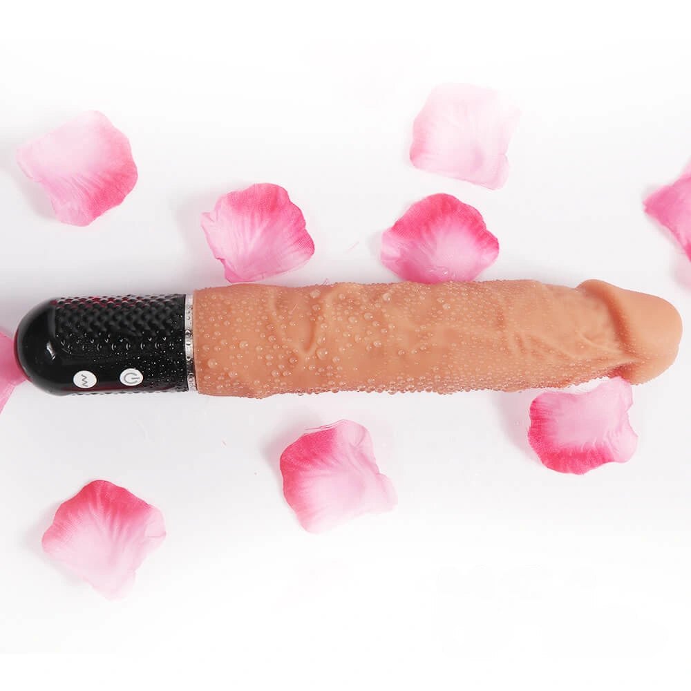 Vibrating realistic silicone dildo with control base, photo 2
