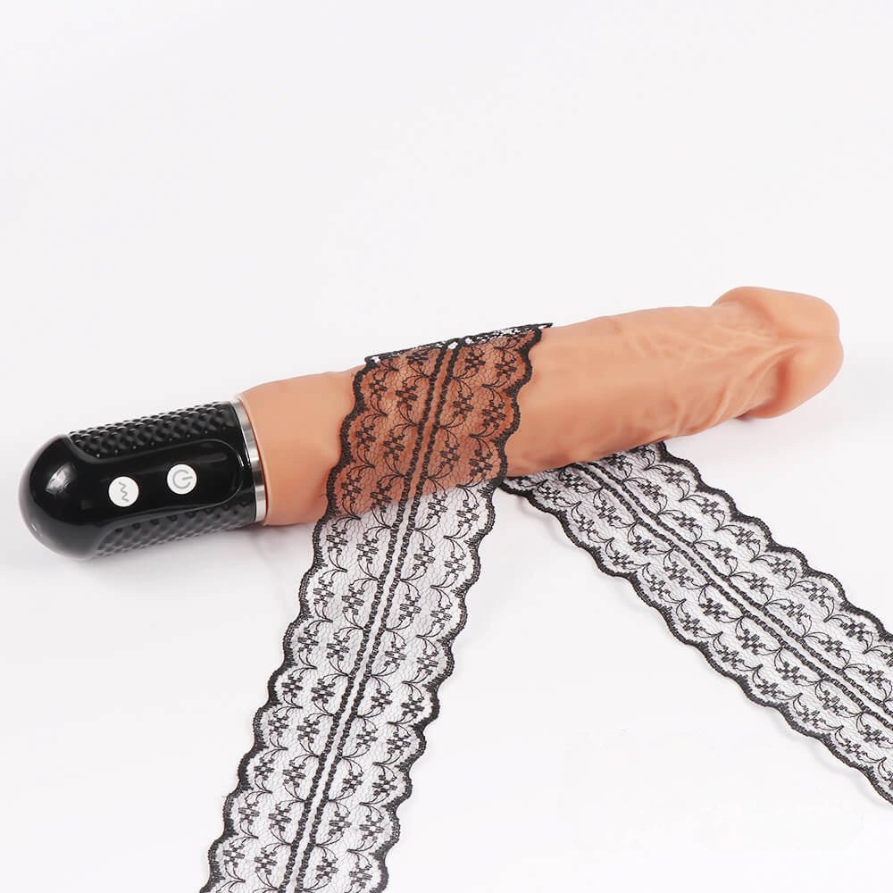 Vibrating realistic silicone dildo with control base, photo 4