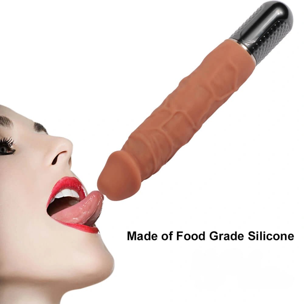 Vibrating realistic silicone dildo with control base, photo 5