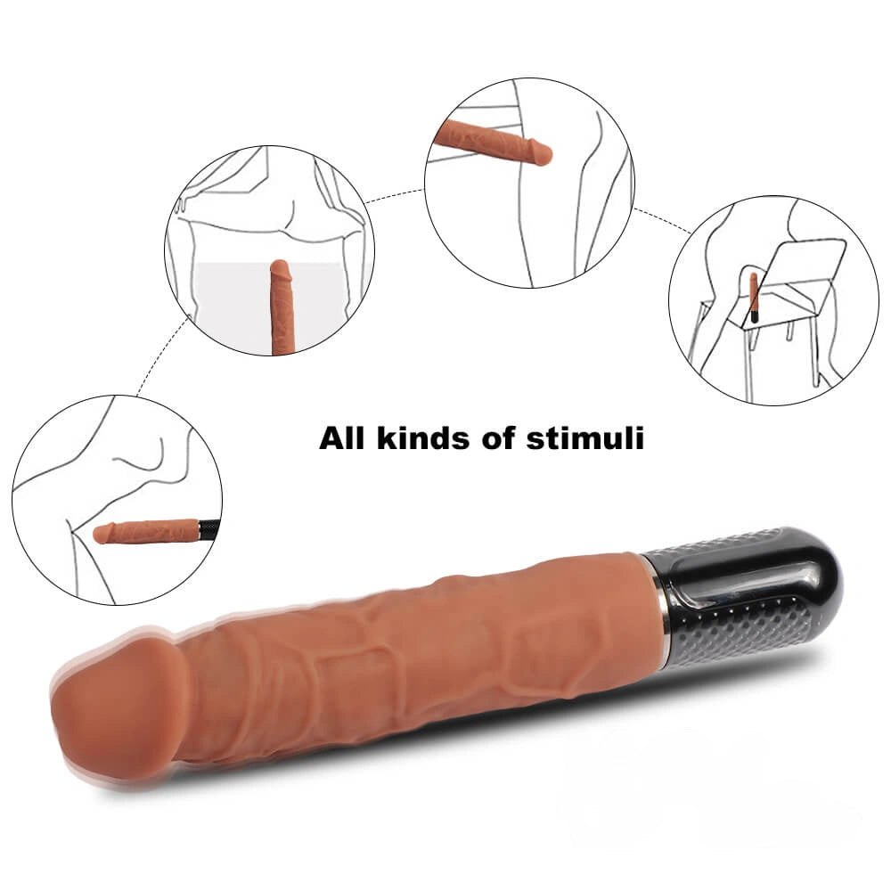 Vibrating realistic silicone dildo with control base, photo 7