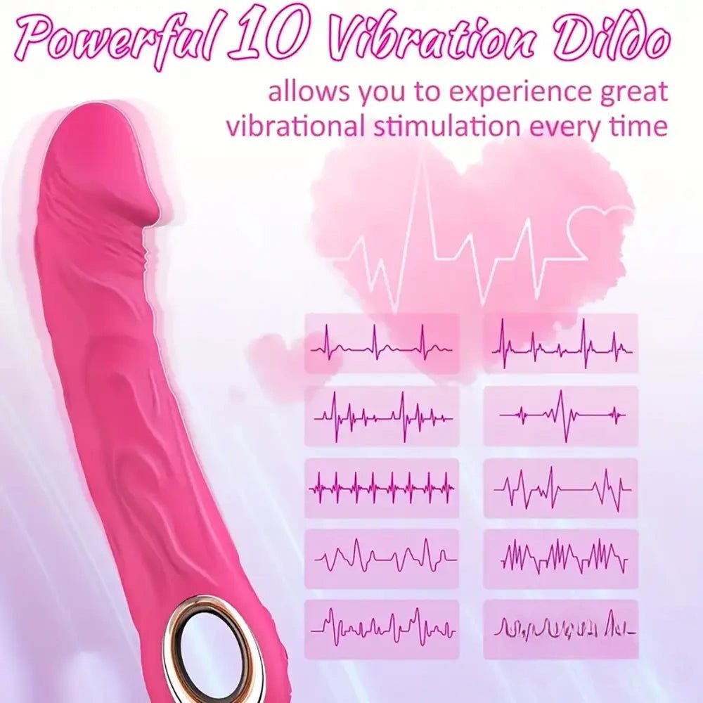 Rose red silicone vibrating dildo, photo 2