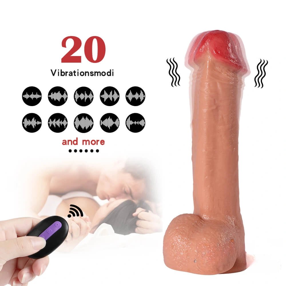 Flesh tone realistic vibrating dildo with remote, photo 3