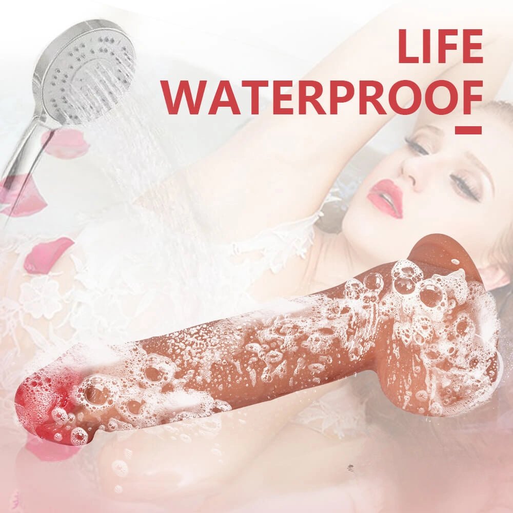 Flesh tone realistic vibrating dildo with remote, photo 8