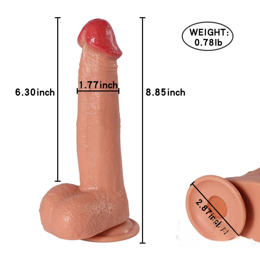 Flesh tone realistic vibrating dildo with remote, photo 9