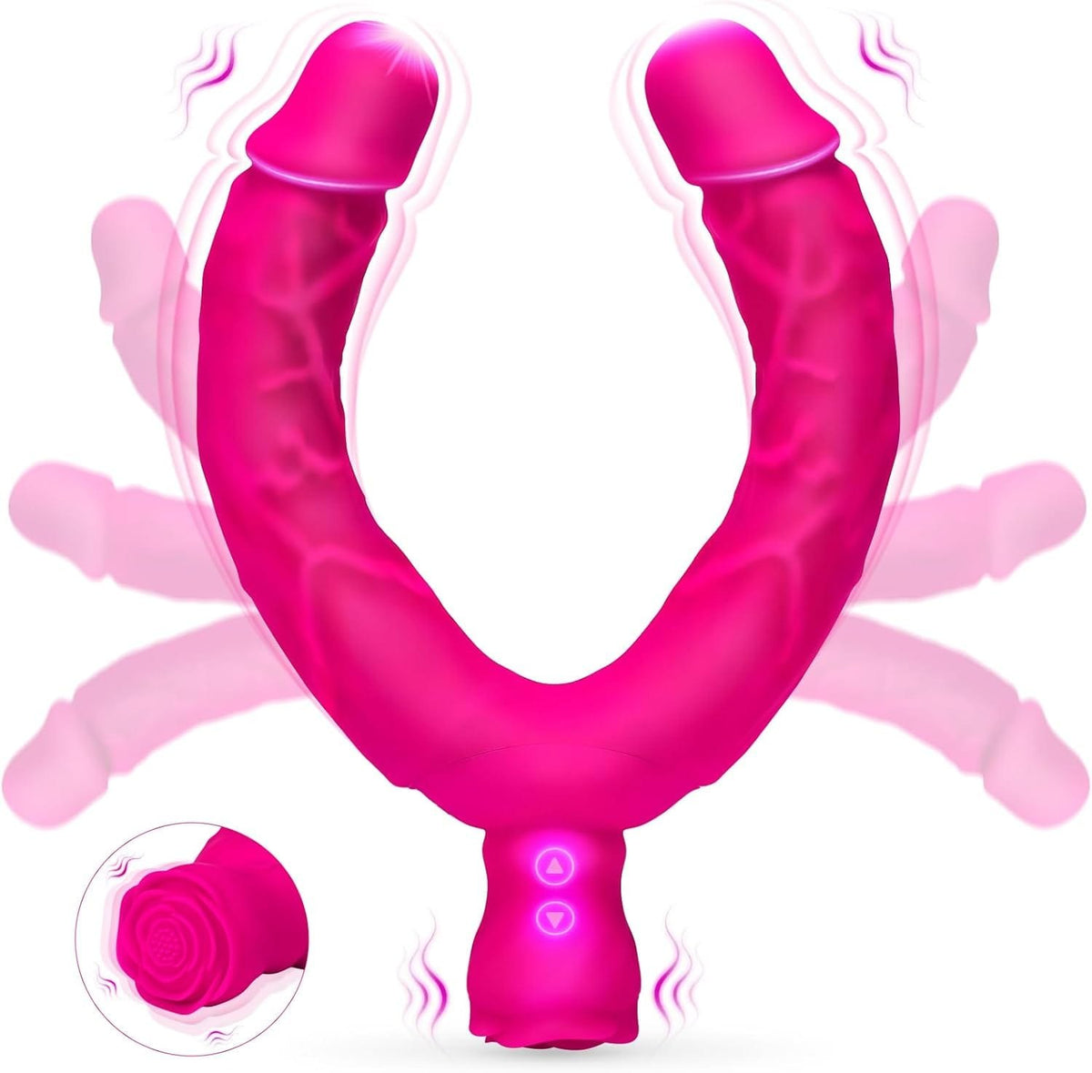 Double-ended vibrating rose dildo, photo 1